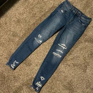 American Eagle Super Stretch Jeggings Distressed